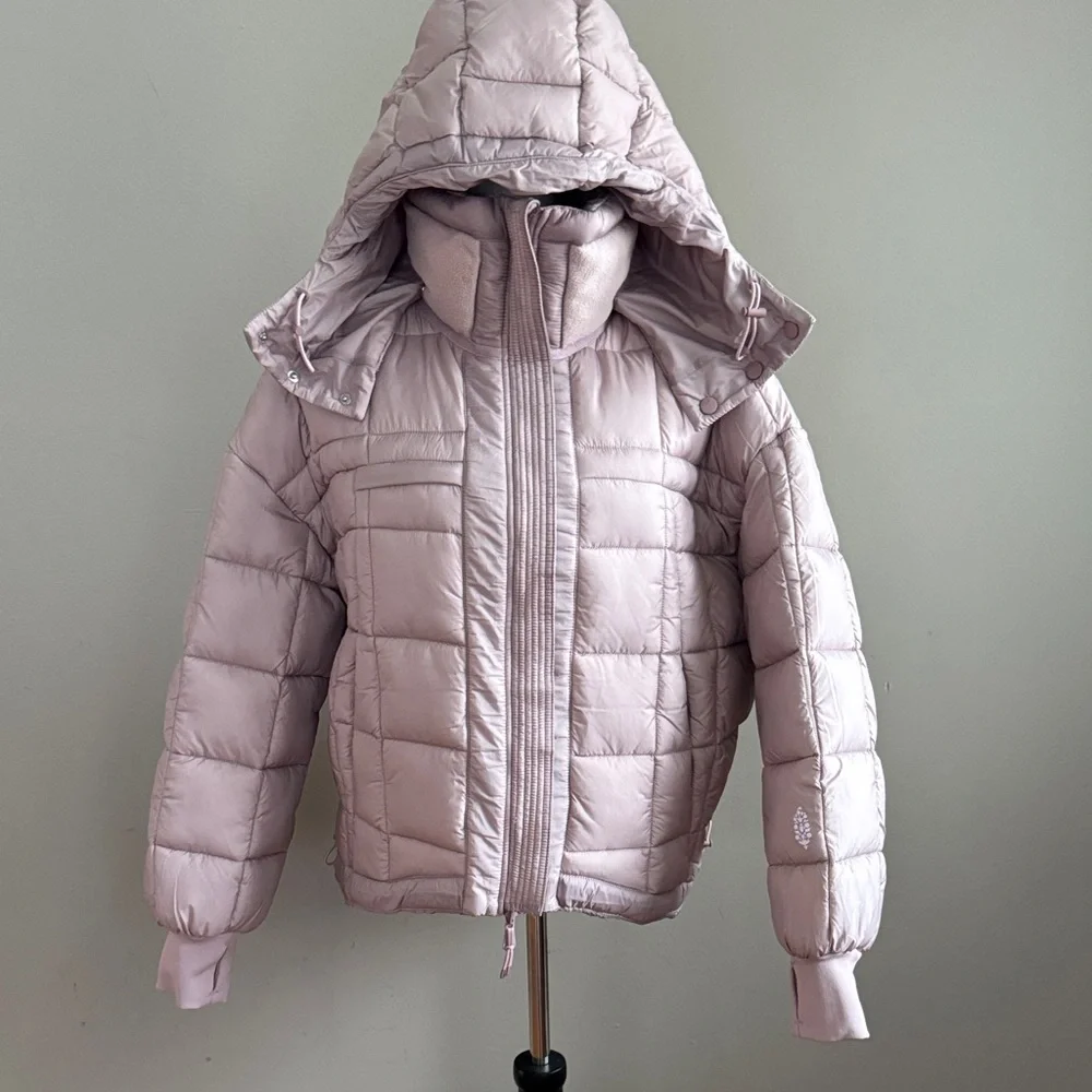 Free‎ People Movement Like a Dream Reversible Puffer in Mauve Winter Jacket Sz M
